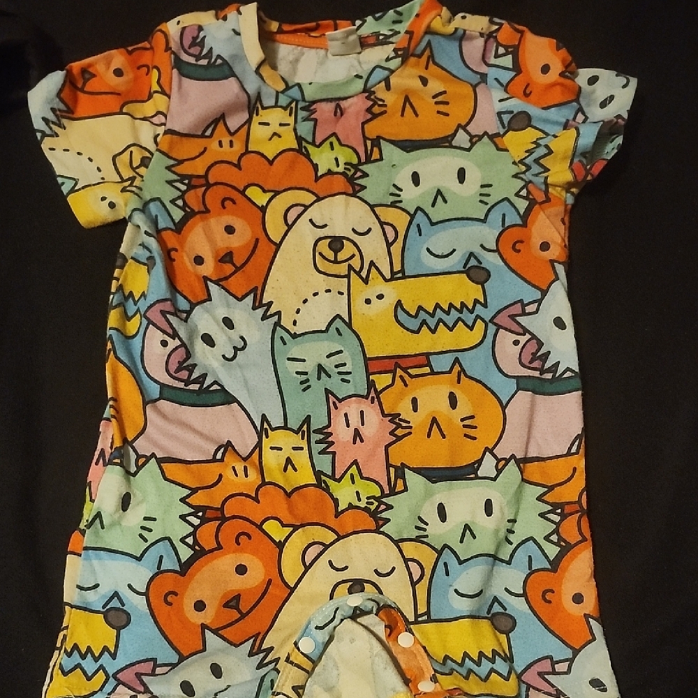 Colorful Animal Print Baby Onesie